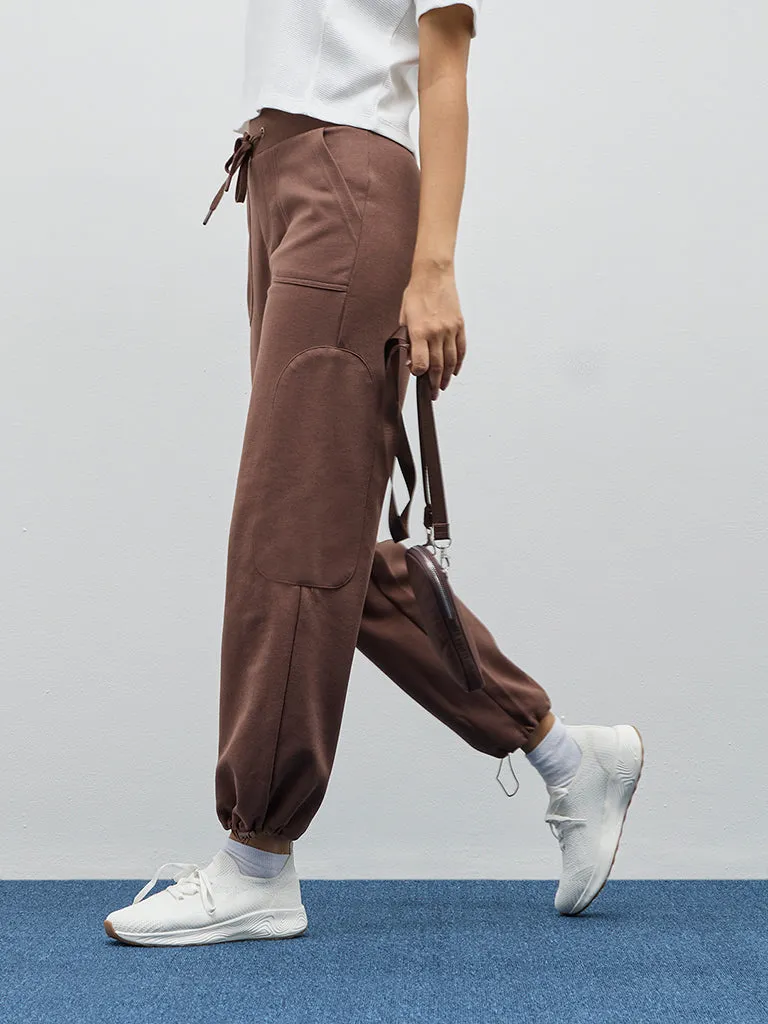 Studiofit Brown High-Rise Joggers