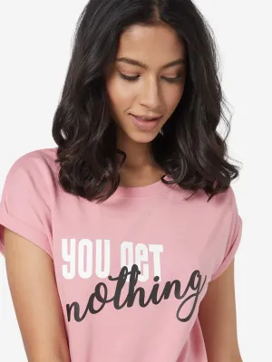 Studiofit Pink Typographic Pattern T-Shirt