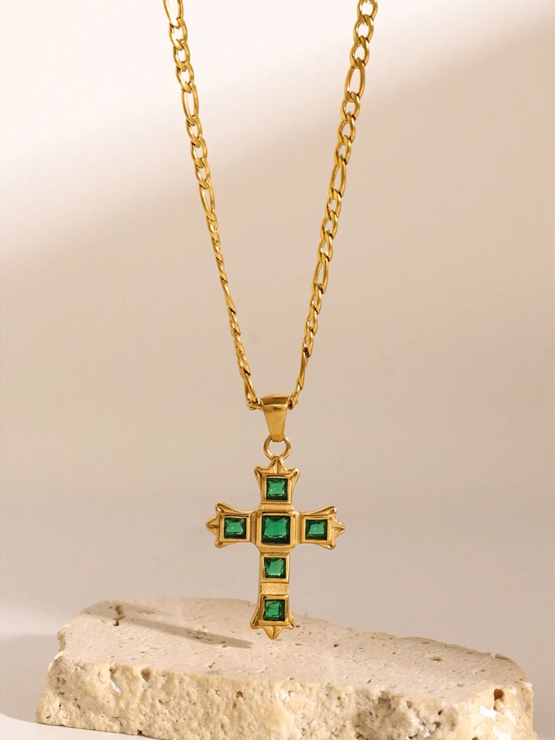 Stunning Cubic Zirconia Cross Pendant Necklace