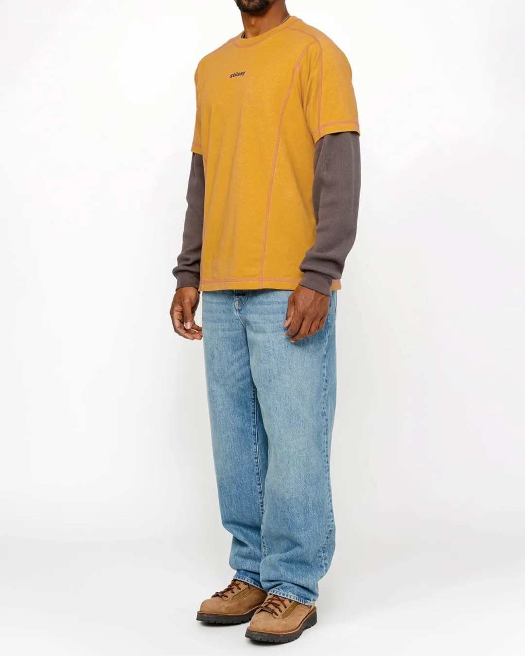Stussy Wave Cotton Crew in Black T-Shirts
