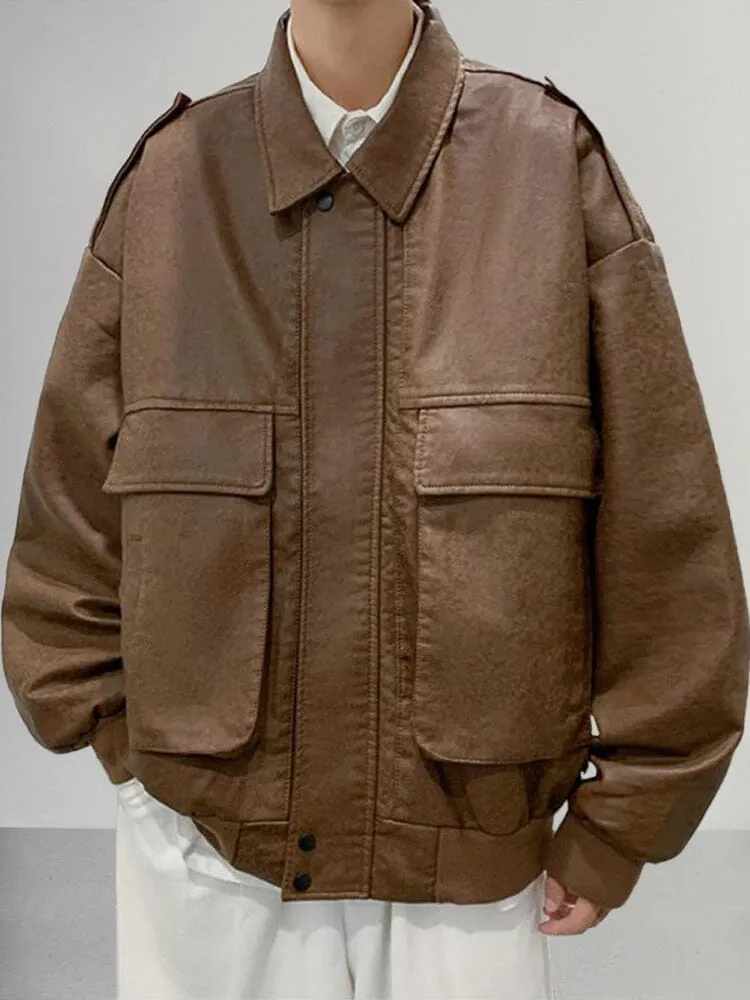 Stylish Loose Leather Jacket