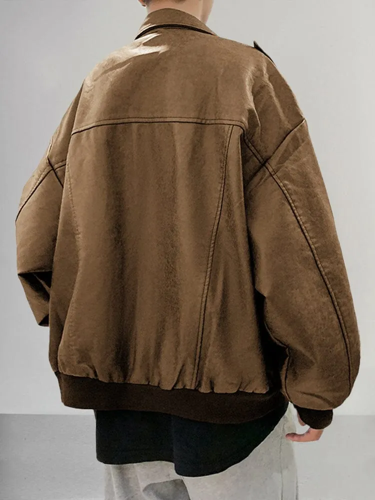 Stylish Loose Leather Jacket