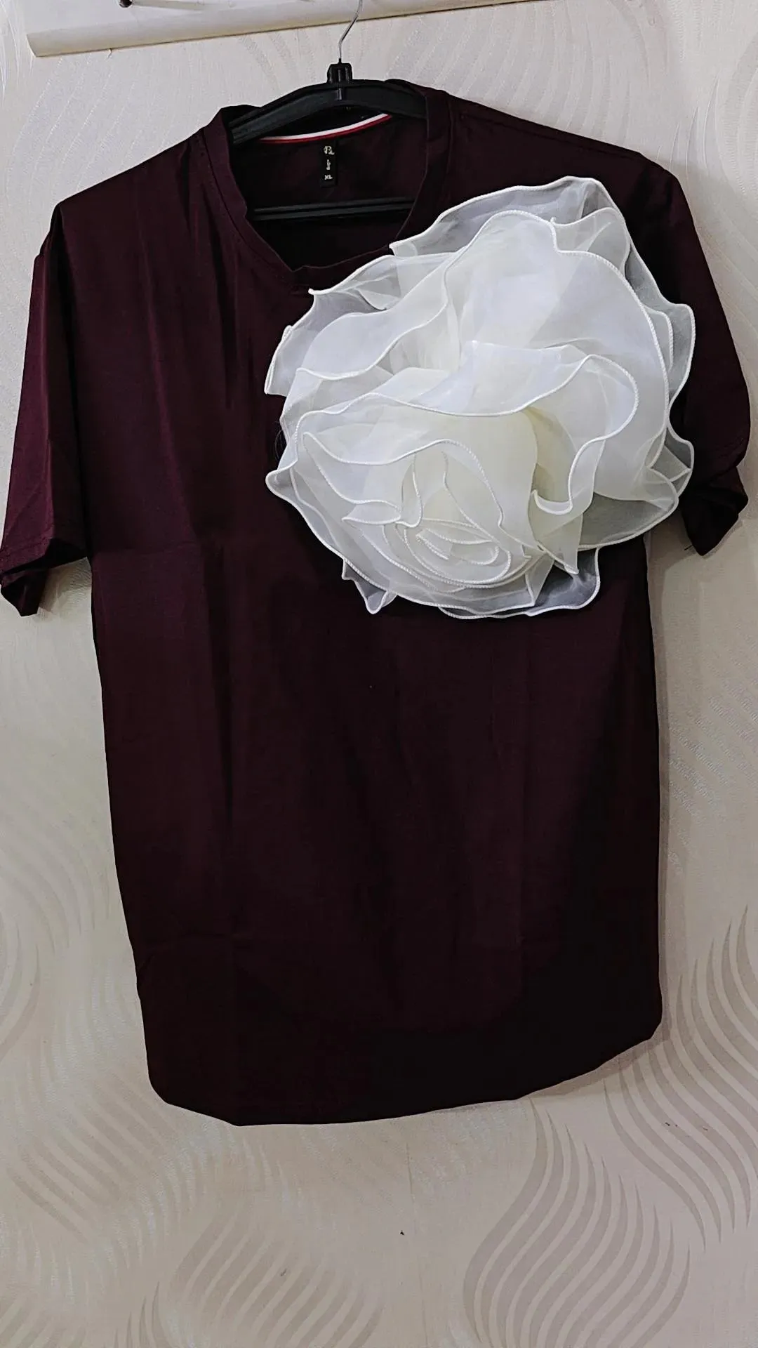 Summer cotton organza flower top