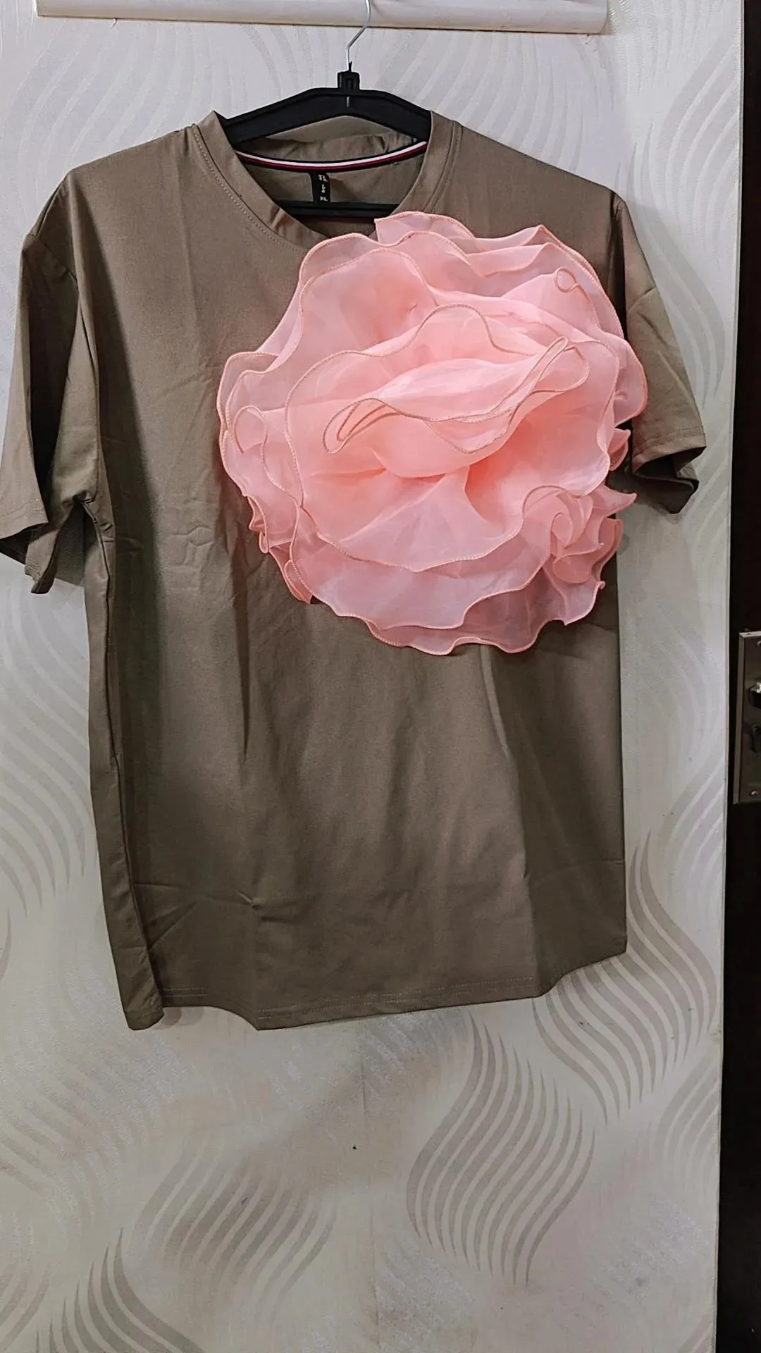 Summer cotton organza flower top