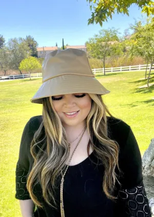 Sunset Leather Bucket Hat Womens