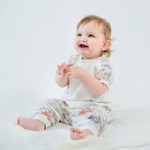 Sunset Tide Short Sleeve Kids White Pyjama Set