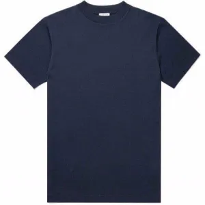 Sunspel Mock Neck T-Shirt Navy