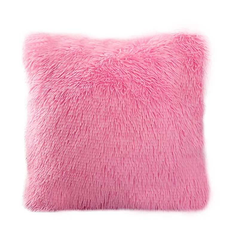 Super Soft Rainbow Fur Pillow Covers