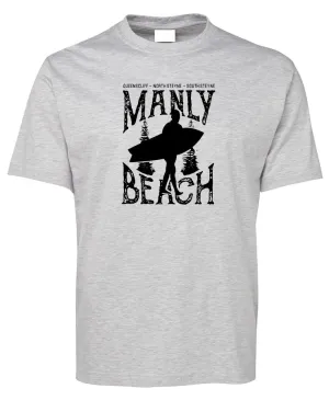 Surf Beaches of Manly Logo Adults T-Shirt (Snow Grey)