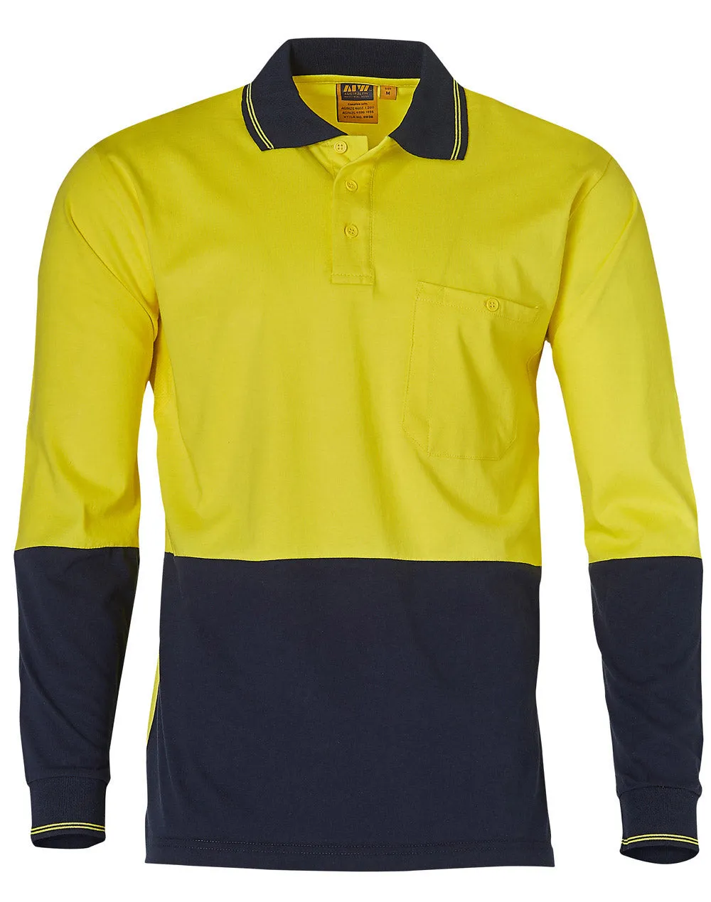 SW36 Cotton Jersey Two Tone Long Sleeve Safety Polo