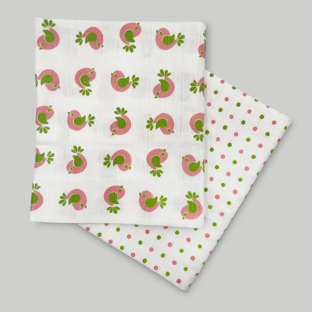 Swaddles and Socks New Baby Gift Set, Pink