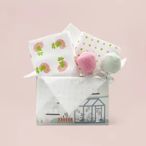 Swaddles and Socks New Baby Gift Set, Pink