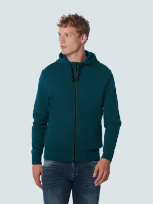 Sweater Hooded Full Zipper Double Layer Jacquard Stretch | Ocean