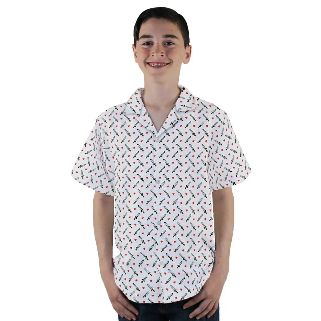 Sword and Hearts Video Game Youth Hawaiian Shirt