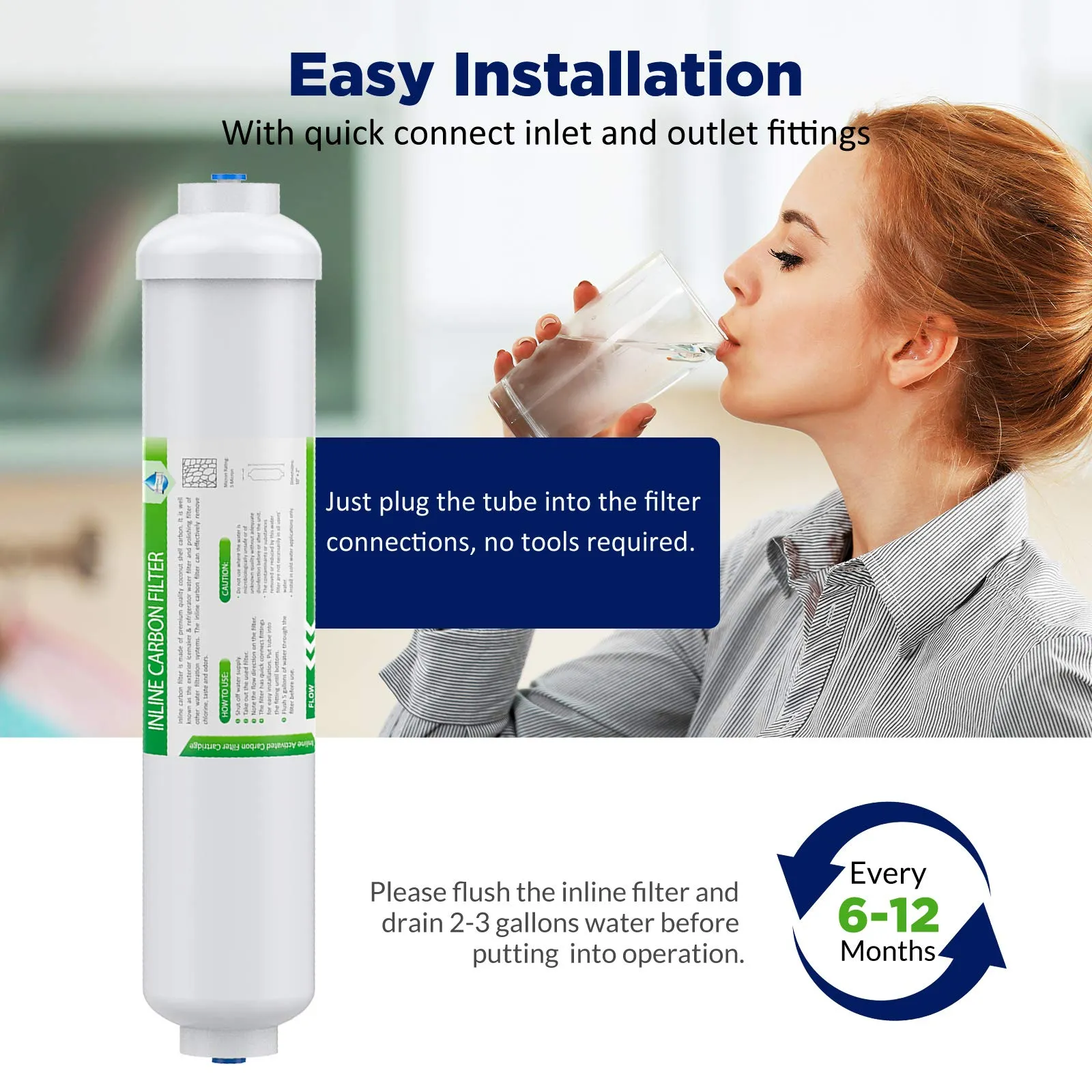 T33 Inline Filters & RO Membrane Combo Filter Pack