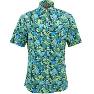Tailored Fit Short Sleeve Shirt - Simple Roses