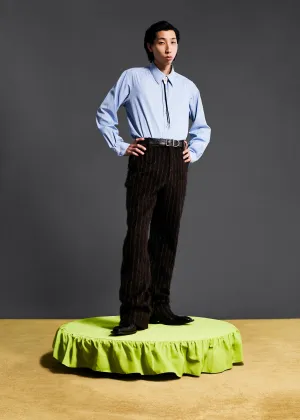 TAILORED RELAXED FIT TROUSER in BROWN GOLD STRIPE