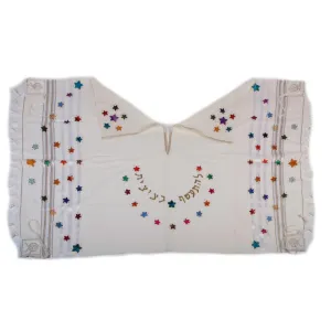 Tallit Set - Stars Hand Painted 3 Piece Set