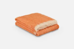 Tangerine Mooneen Mohair Throw Blanket