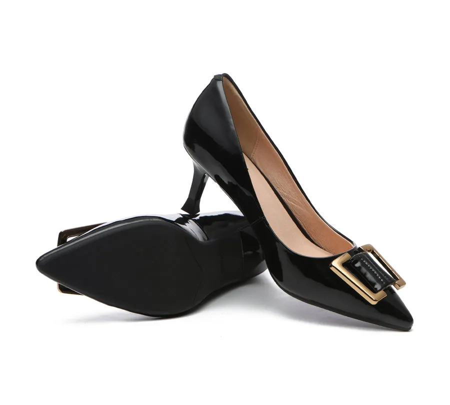TARRAMARRA Low Heel with Metal Buckle Décor Women Leather Shoes Lydia