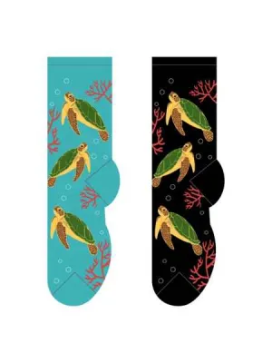 Teal Sea Turtles Socks