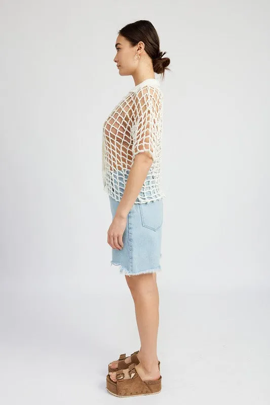 TEEK - BOLD CROCHET SHIRT TOP
