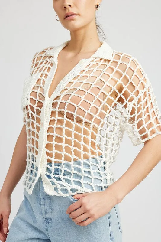TEEK - BOLD CROCHET SHIRT TOP