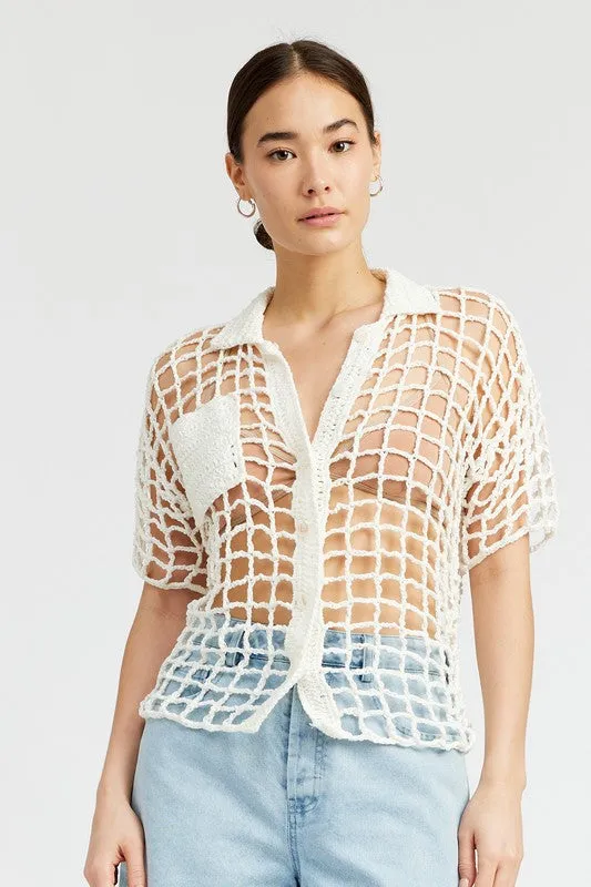 TEEK - BOLD CROCHET SHIRT TOP