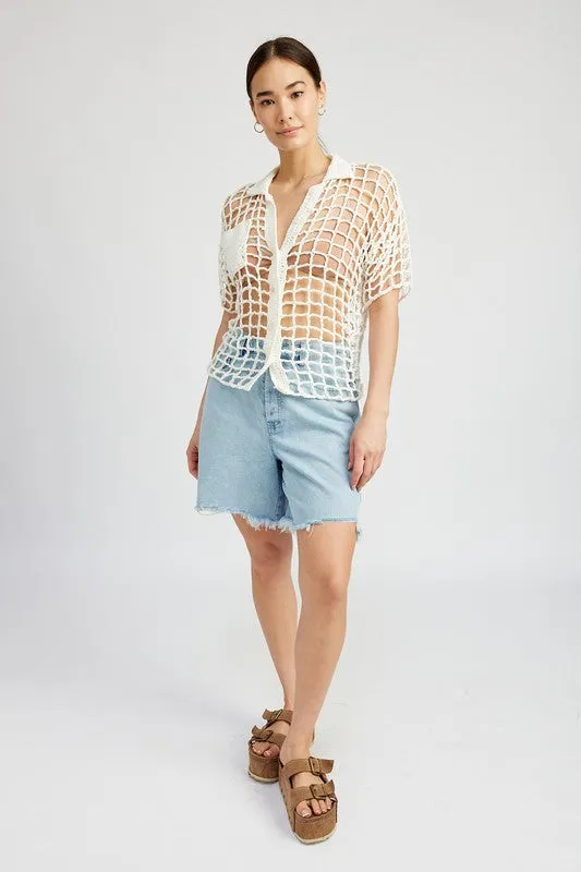 TEEK - BOLD CROCHET SHIRT TOP