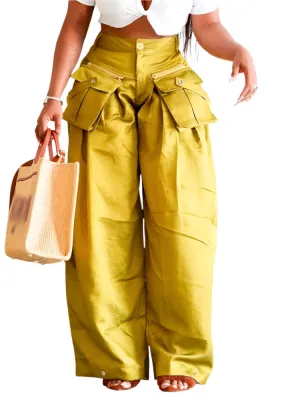 TEEK - Golden Green Pocket Chic Pants