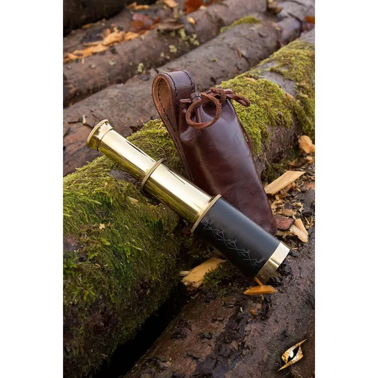 Telescope With Pouch - Brass
