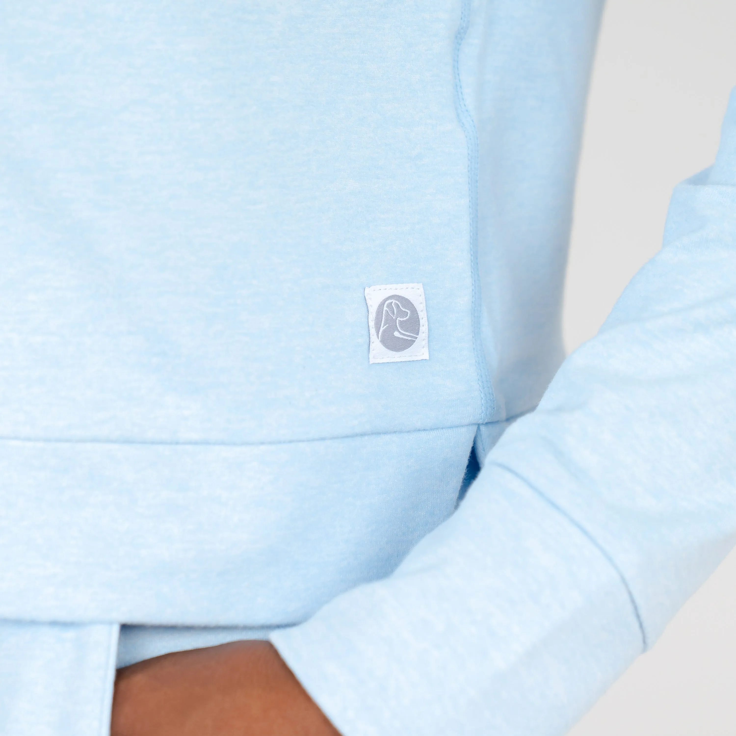Tempo Performance Hoodie | Heather - Baby Blue/White