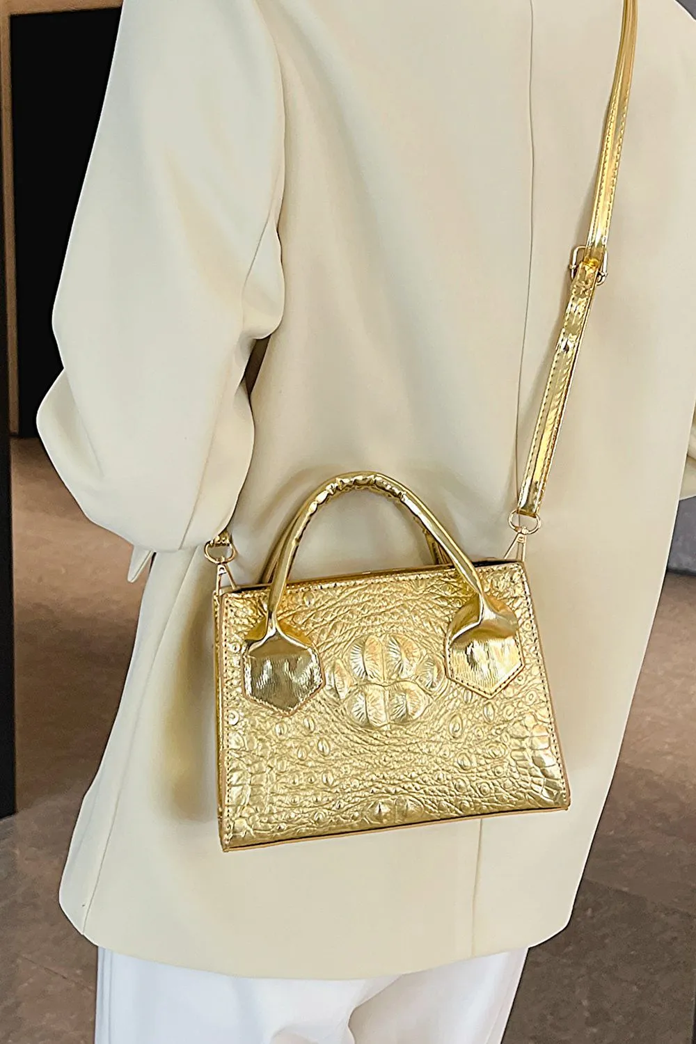 Textured Faux Leather Crossbody Bag