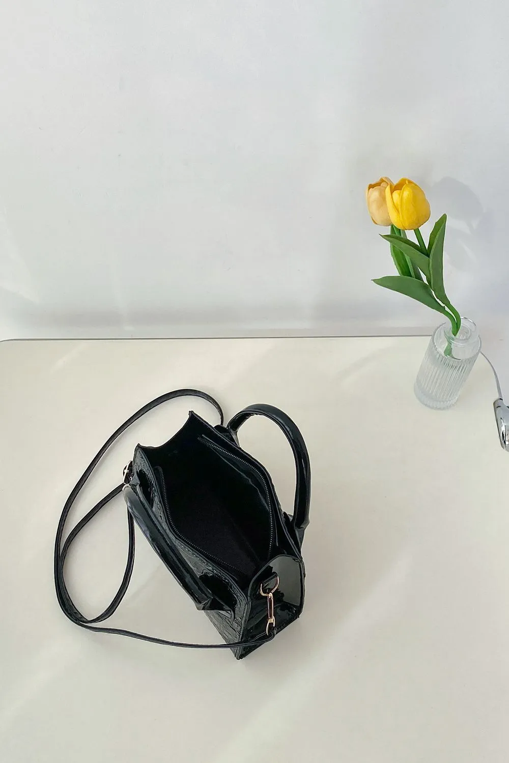 Textured Faux Leather Crossbody Bag