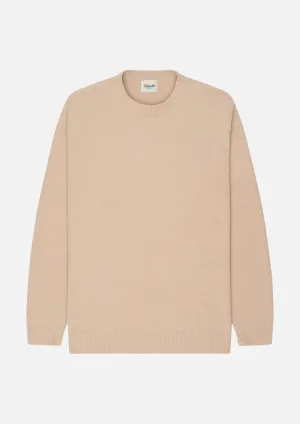 Textured Knit Crew (Beige)