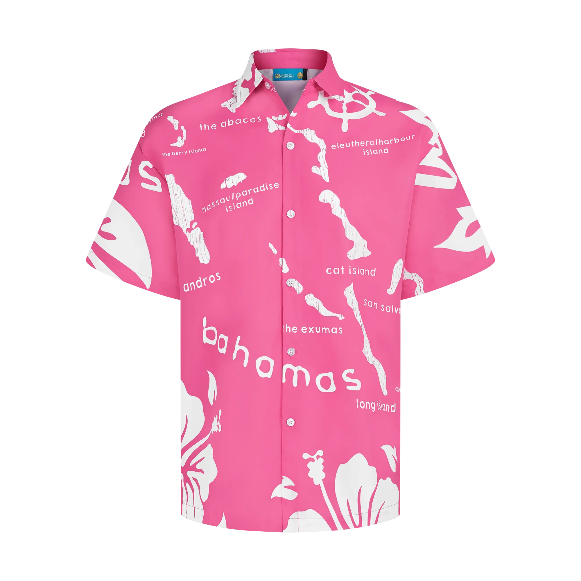 THE ARCHIPELAGO BUTTON UP- FUCHSIA