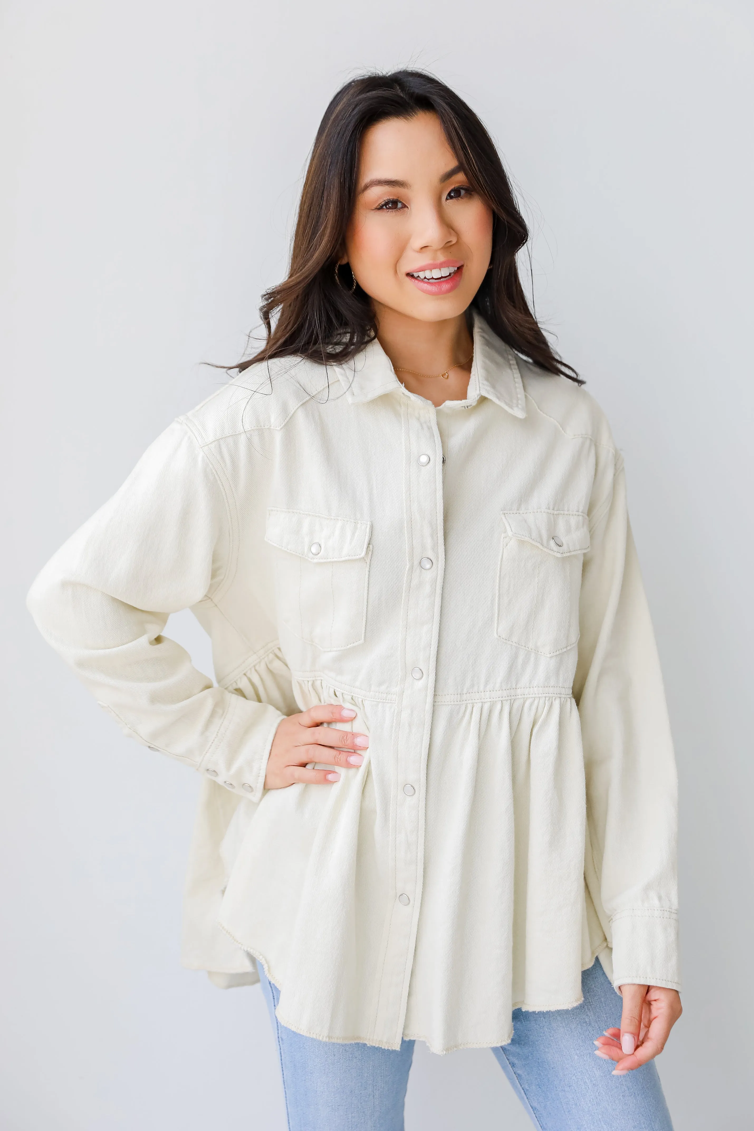 The Best Day Peplum Denim Jacket
