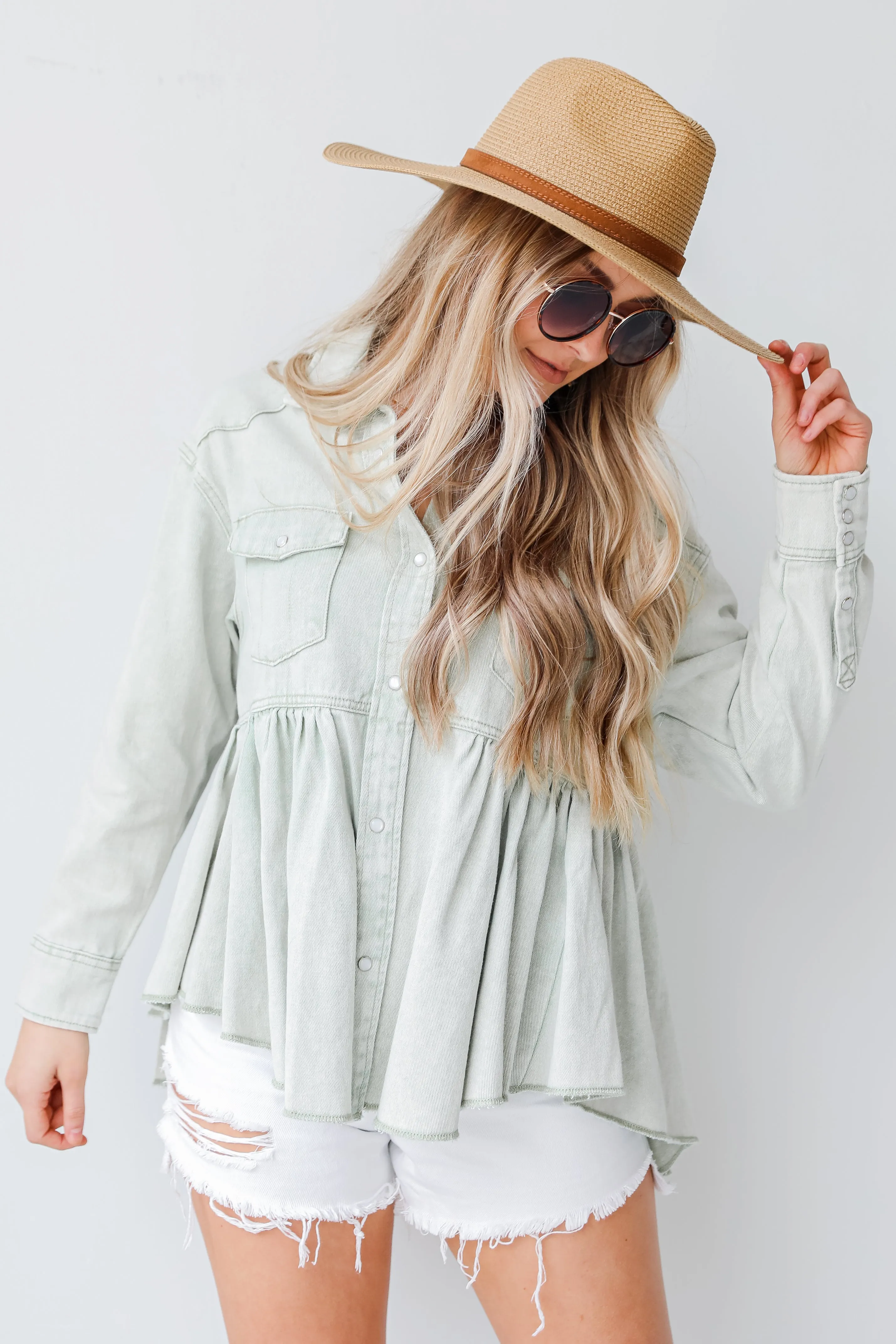 The Best Day Peplum Denim Jacket
