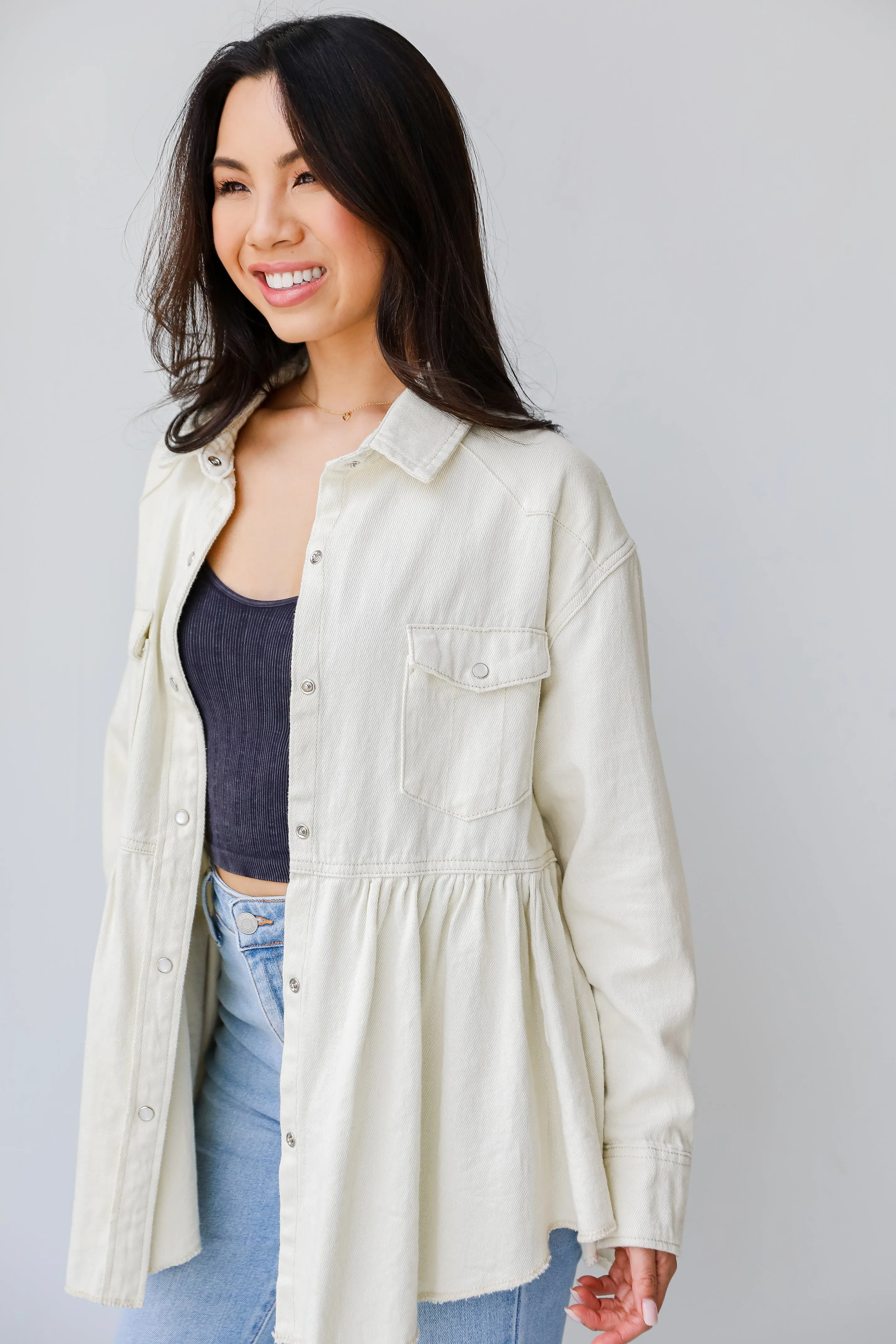 The Best Day Peplum Denim Jacket
