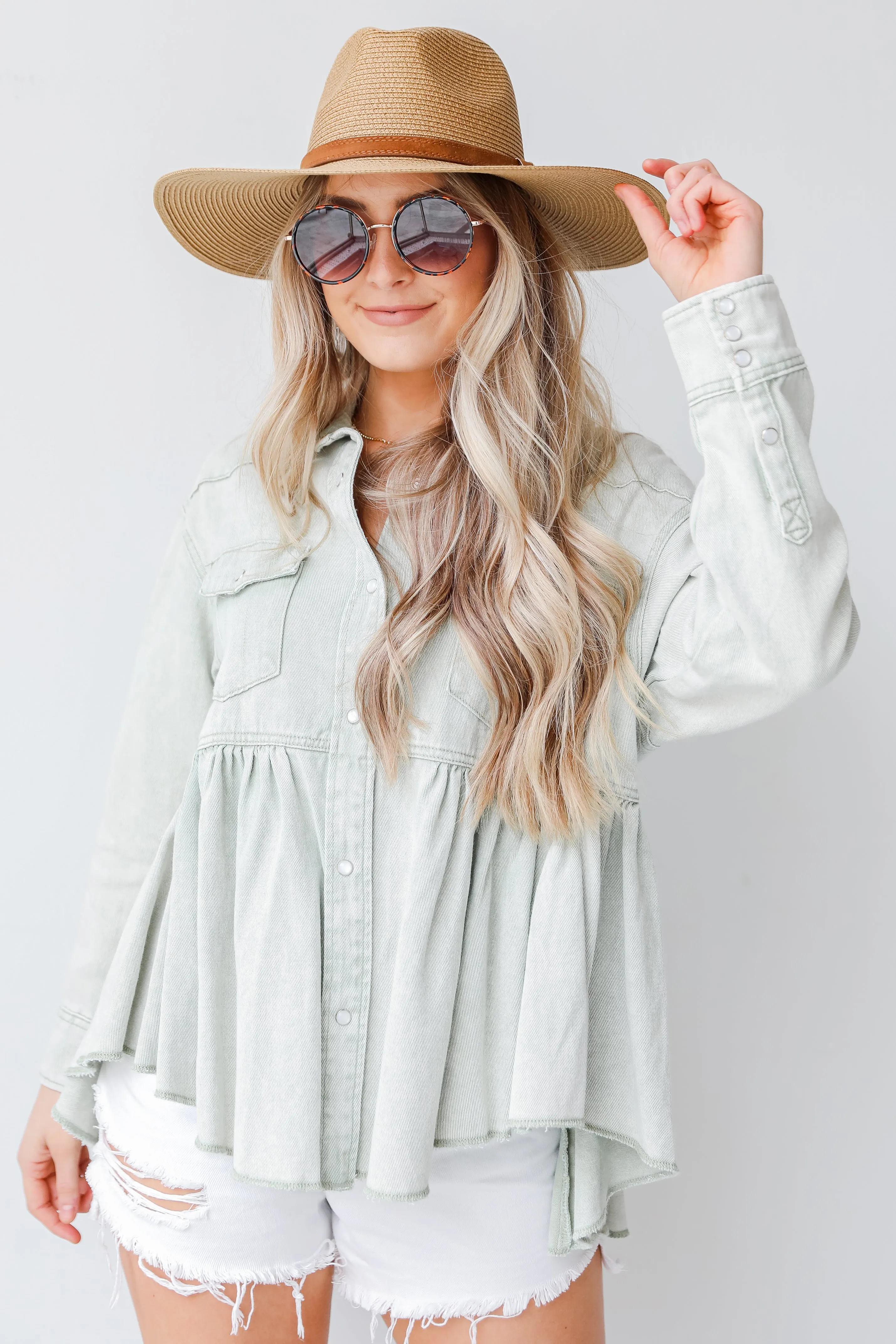 The Best Day Peplum Denim Jacket