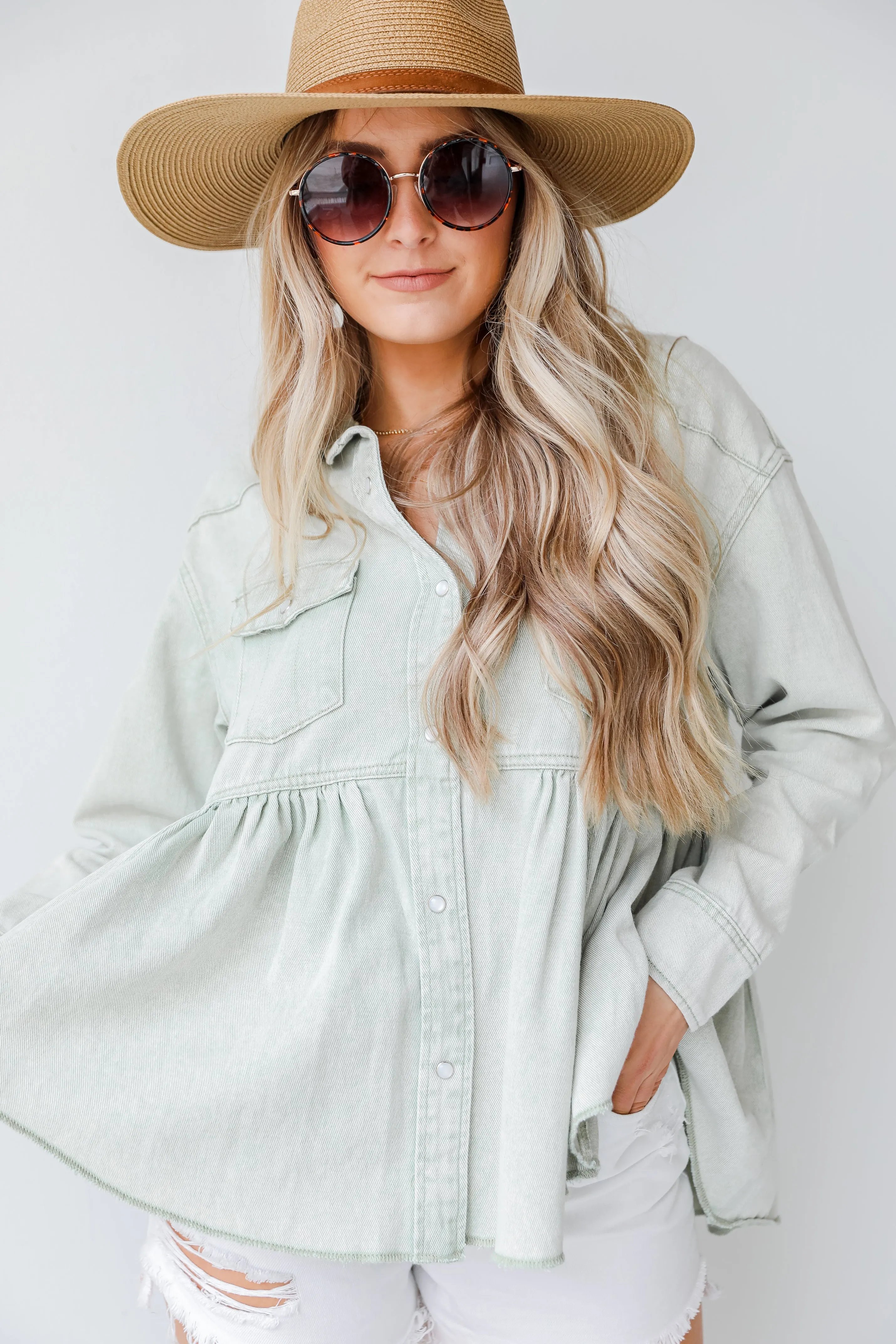 The Best Day Peplum Denim Jacket
