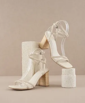 The Colmar | Beige Strappy Braided Sandal with a Jute Heel