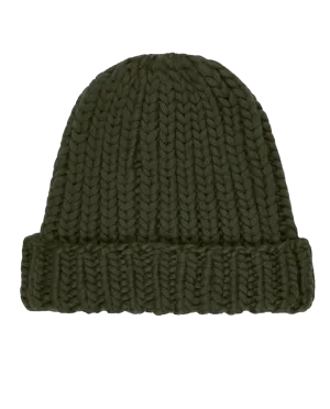 The Handknit Chunky Beanie. -- Winter Moss