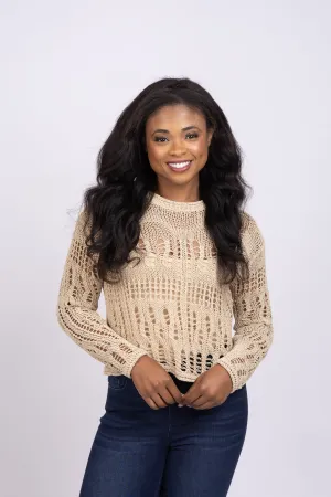 theory Sweater Top in Sand