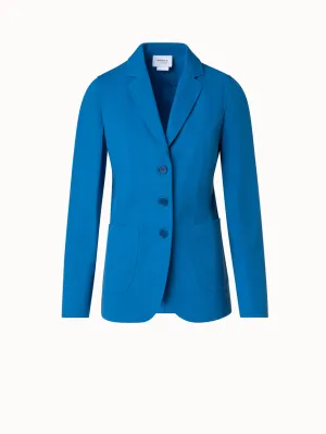 Three Button Blazer in Stretch Cotton Seersucker
