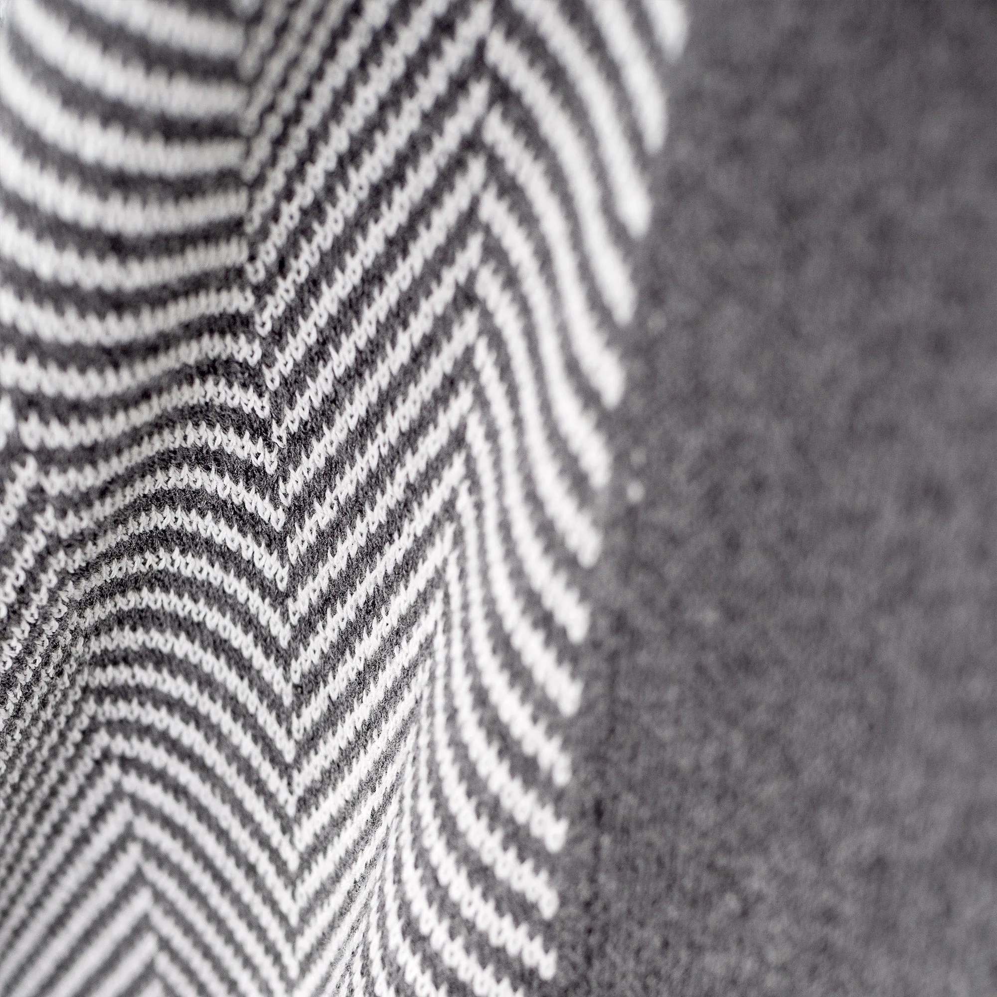 Throw / Blanket - Knitted Herringbone Grey