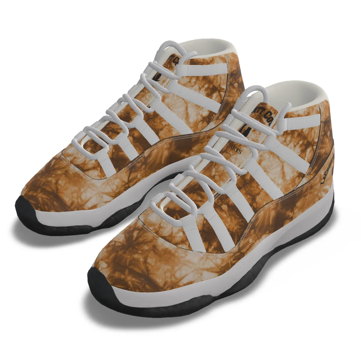 TIE DYE BROWN High Top Basketball Shoes