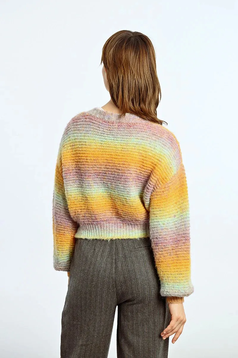 Tie Dye Cardigan - Yellow Saffron