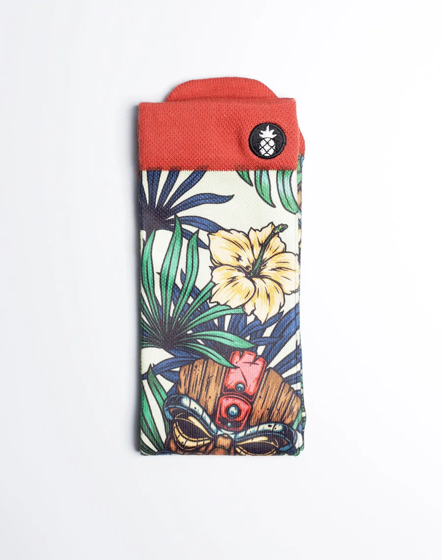 Tiki Tribe Floral Printed Multicolor Crew Socks