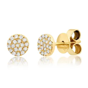 TINY DIAMOND DISC STUDS, GOLD